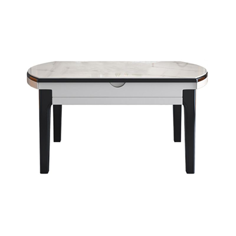 Drop-Leaf Dining Table Round White Dinner Table with Wooden Base Clearhalo 'Dining Tables & Seating' 'Dining Tables' 'dining_table' 'furn' 'furn_dining_table' 'Furniture' 'Kitchen & Dining Furniture' 1200x1200_389b0447-b220-409b-a2a8-70e2c930511c