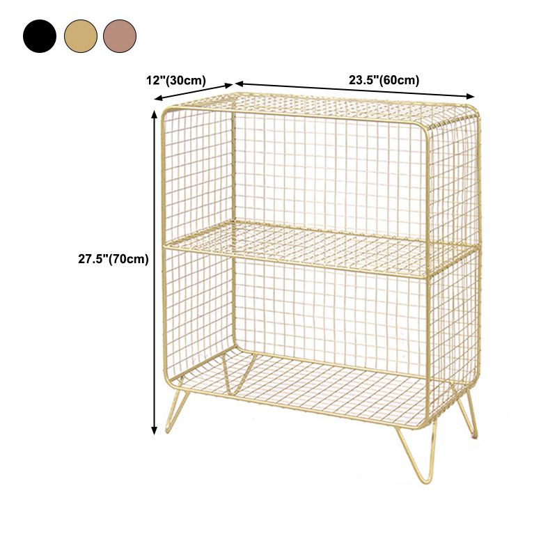 Nordic Metal Closed Back Bookcase Rectangle Storage Bookshelf