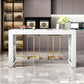 Glam White Wood Bar Dining Table with White Stone Top Rectangle Indoor Bistro Table Clearhalo 'Bar Furniture' 'Bar Tables' 'bar_tables' 'furn' 'furn_bar_tables' 'Furniture' 'furniture_bar_tables' 'Kitchen & Dining Furniture' 1200x1200_389c5043-b09a-4770-964d-8498f5557e5e