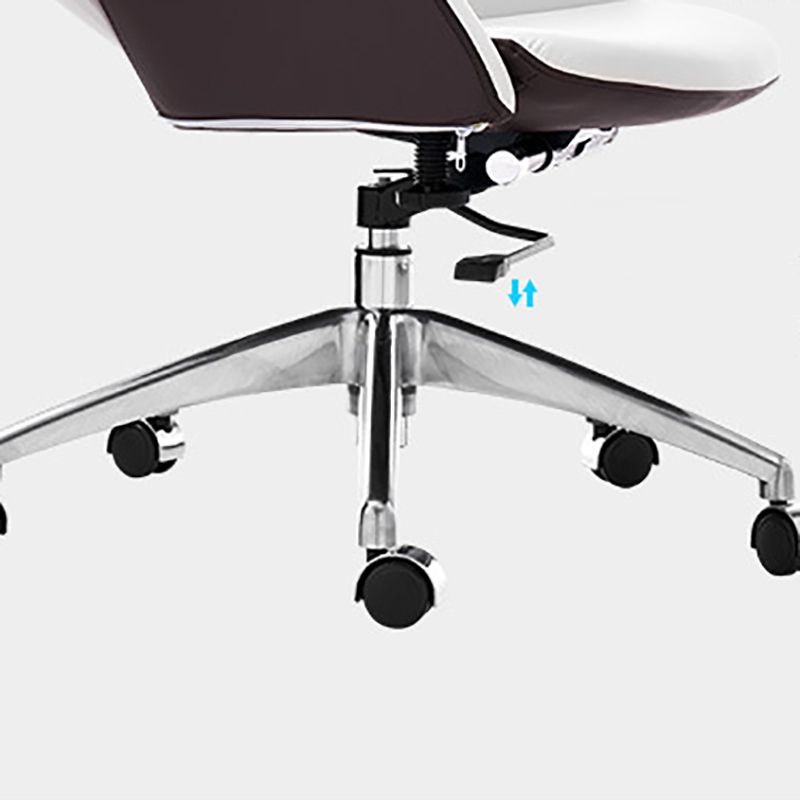 Faux Leather Office Chair Contemporary Nylon Desk Chair in White Clearhalo 'furn' 'furn_office_chair' 'Furniture' 'Office Chairs' 'Office Furniture' 'office_chair' 1200x1200_389cfc06-8681-4618-b4ea-02c59a7ed9c5