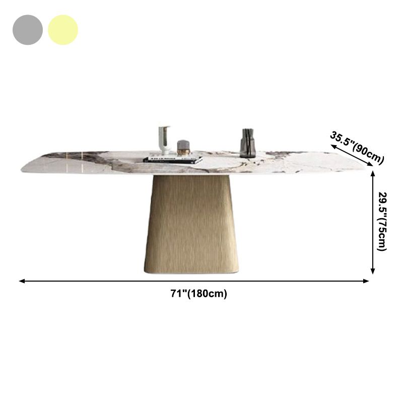 Metal Traditional Luxury Rectangle Dining Table Sintered Stone Indoor Table with Pedestal Base Clearhalo ' dining_table' 'Dining Tables & Seating' 'Dining Tables' 'furn' 'furn_dining_table' 'Furniture' 'furniture_dining_table' 'Kitchen & Dining Furniture' 'kitchen&dining_furn' 'kitchen' 'kitchen_dining_table' 1200x1200_389df6c7-875b-4ee0-9dd6-080760a429b3