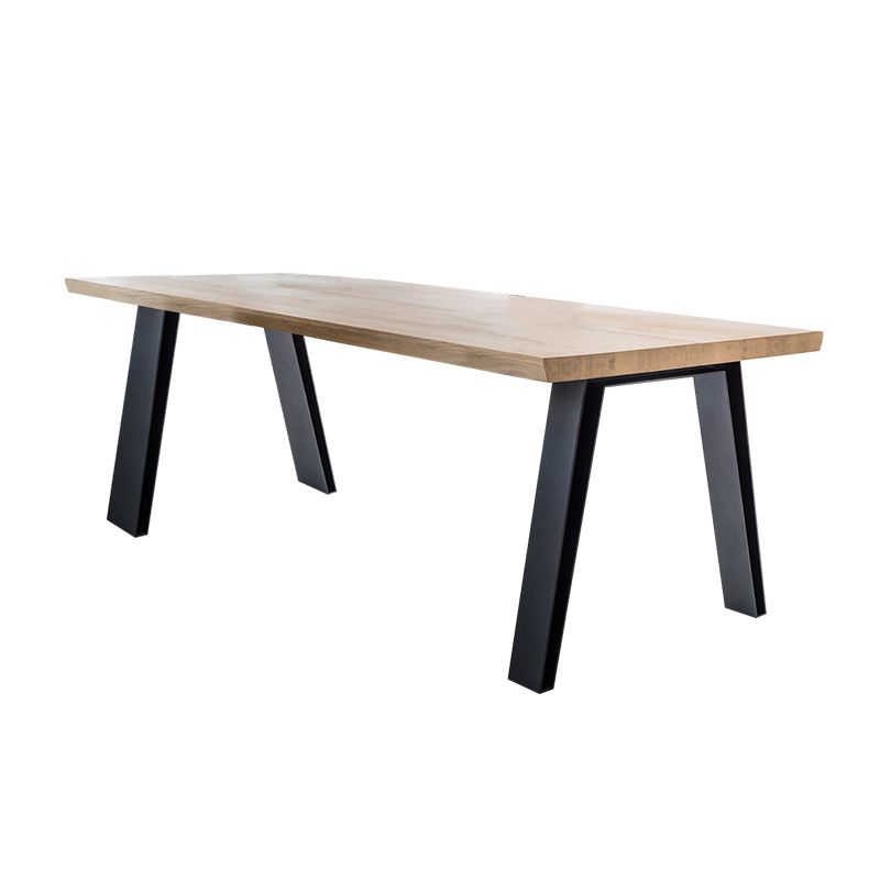 Escritorio de escritura de oficina en casa rectangular escritorio de oficina de madera maciza industrial con patas de metal