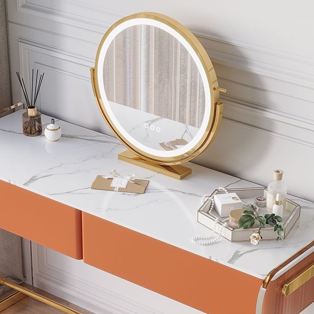 Glam a doppio cassetto vanità set di marmo vanità per la camera da letto