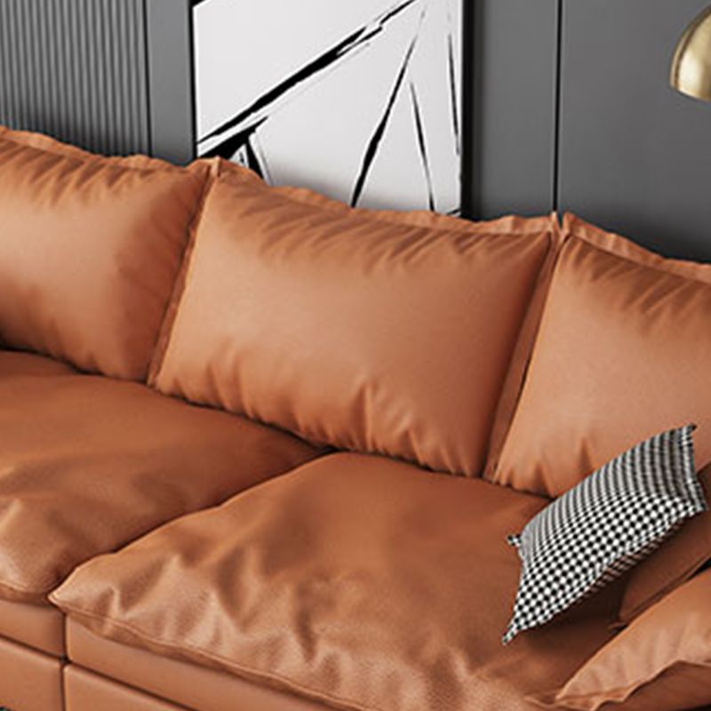 29.53 "H faux lederen vierkante arm moderne bank met kussens voor woonkamer