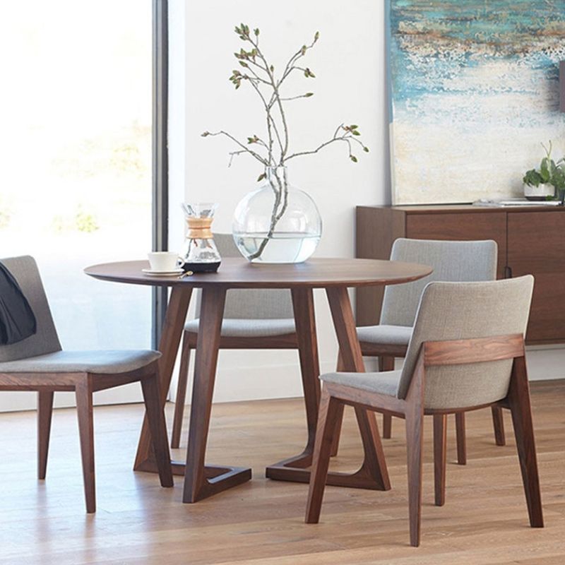 Sala de estar Mesa de comedor de madera de estilo simple Mesa de comedor redonda