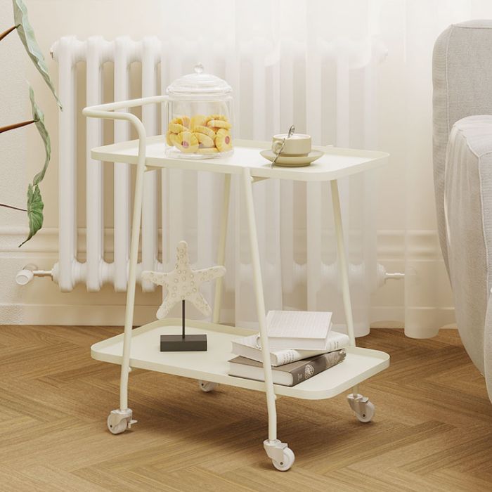 Rectangular Metal End Table with Casters Glam 22.8" Tall Side Table with Shelf Clearhalo 'Coffee & Accent Tables' 'End & Side Tables' 'end_side_tables' 'furn' 'furn_end_side_tables' 'Furniture' 'Living Room Furniture' 1200x1200_389ff391-4366-4d50-9b36-abbca4fba5d9