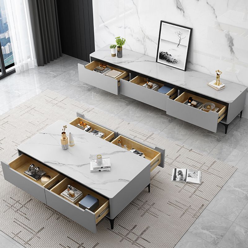 Stone TV Media Console Contemporary Stand Console with 3 Drawers Clearhalo 'furn' 'furn_tv_stands_entertainment_centers' 'Furniture' 'Living Room Furniture' 'TV Stands & Entertainment Centers' 'TV Stands & Media Storage Furniture' 'tv_stands_entertainment_centers' 1200x1200_38a0ebb2-418f-4c8a-a846-040bbbbcb616