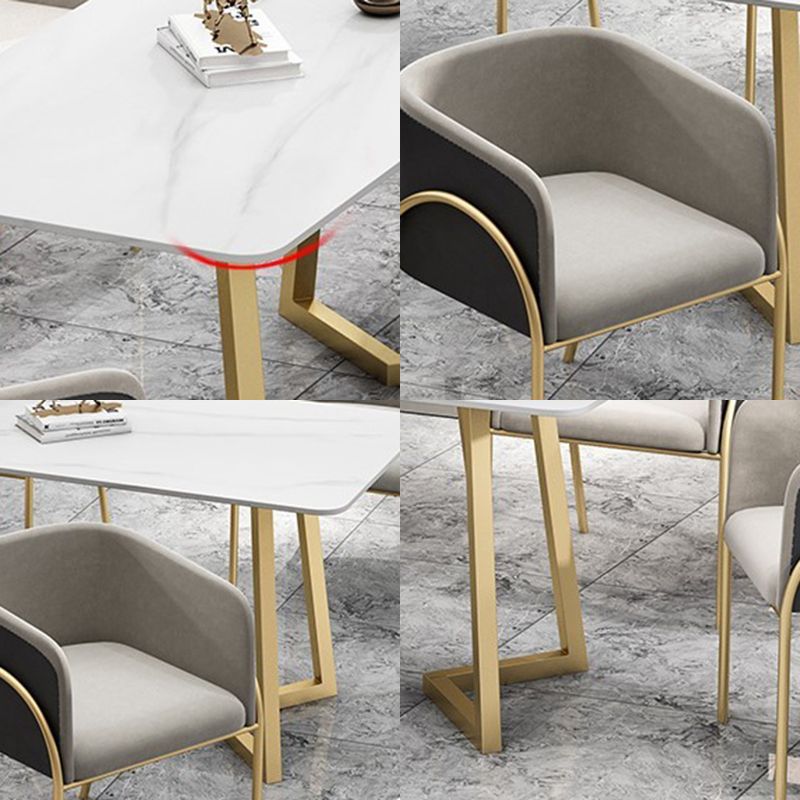 Glam 1/4/5/7 Pieces Dinette Set Sintered Stone Dining Table Set with Chairs Clearhalo 'Dining Room Sets' 'Dining Tables & Seating' 'dining_room_set' 'furn' 'furn_dining_room_set' 'Furniture' 'furniture_dining_room_set' 'Kitchen & Dining Furniture' 'kitchen&dining_furn' 'kitchen' 1200x1200_38a2ed3a-54ef-4c29-a103-3513c5462981