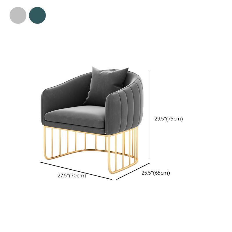 Scandinavian Solid Color Velvet Sofa 25.59" Wide Sloped Arm Sofa