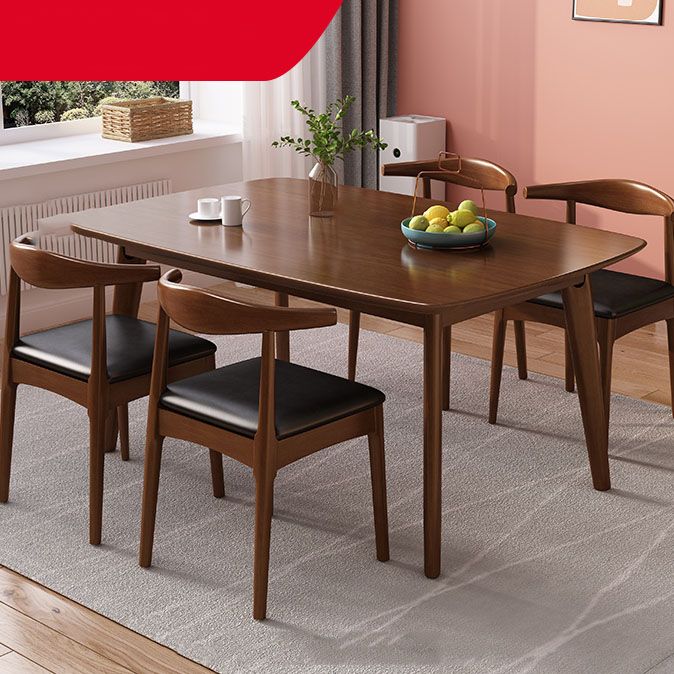 Traditional Dining Table Set 1/2/5/7 Pcs Solid Wood Dining Table and Cow Horn Chairs Clearhalo 'Dining Room Sets' 'Dining Tables & Seating' 'dining_room_set' 'furn' 'furn_dining_room_set' 'Furniture' 'Kitchen & Dining Furniture' 1200x1200_38a5177f-140a-4597-bf5d-25bdeac0f06e