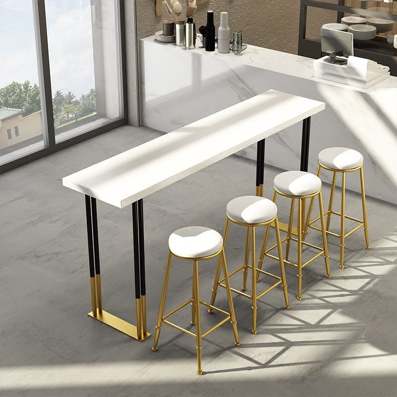 Modern Rectangle Bar Counter Table Wood Bar Counter Table with Metal Legs Clearhalo 'Bar Furniture' 'Bar Tables' 'bar_tables' 'furn' 'furn_bar_tables' 'Furniture' 'Kitchen & Dining Furniture' 1200x1200_38a58c1a-8b16-4d55-aa5e-a8368090d8f9