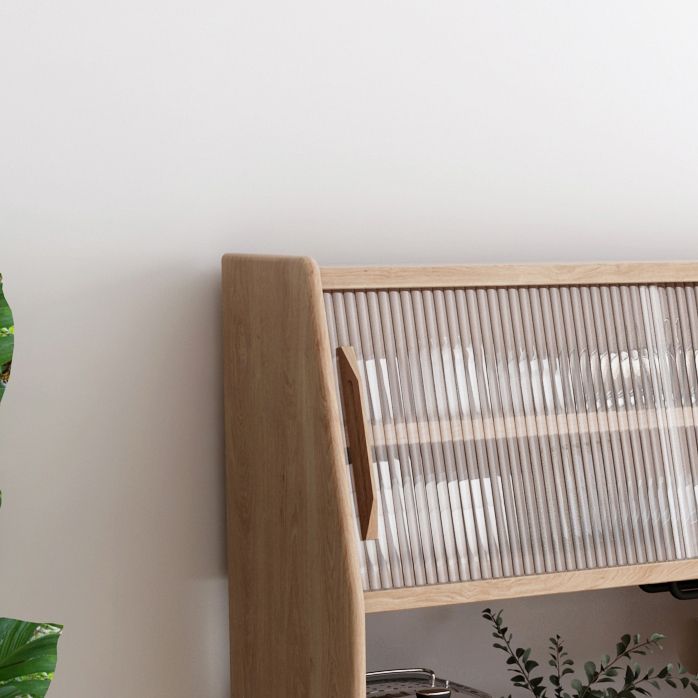 Sideboard in legno contemporaneo 5 cassetti e porte armadio per soggiorno