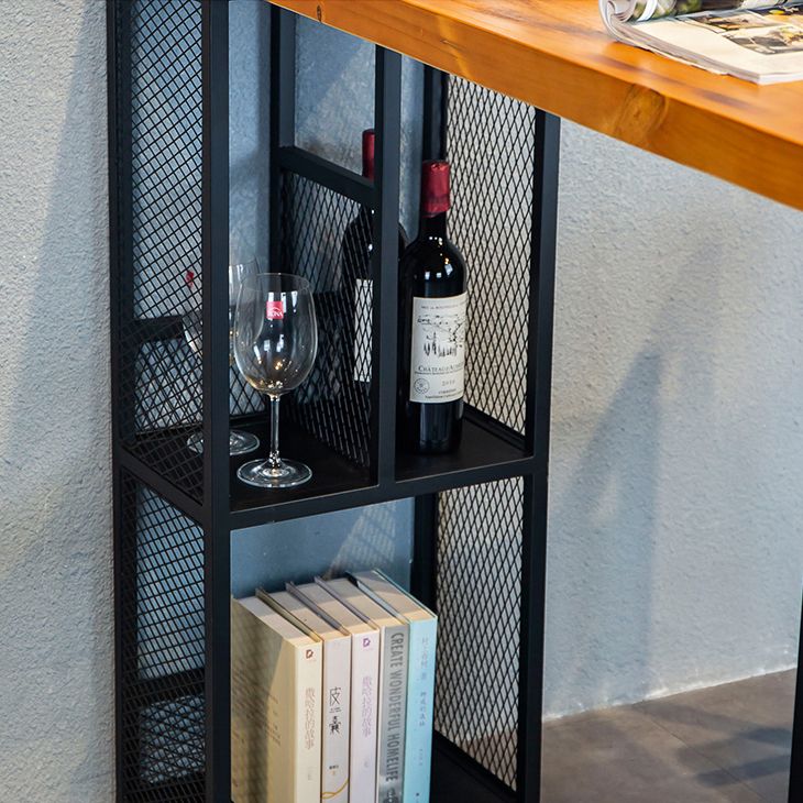 Ensemble de table de barre rectangulaire industriel 1/3/5 pièces Table de comptoir en bois avec tabourets sans bras