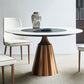 Glam Dining Round Table Sintered Stone Table with Metal Legs for Home Clearhalo 'Dining Tables & Seating' 'Dining Tables' 'dining_table' 'furn' 'furn_dining_table' 'Furniture' 'Kitchen & Dining Furniture' 1200x1200_38ab9410-c289-4ddd-9664-93af940d3322