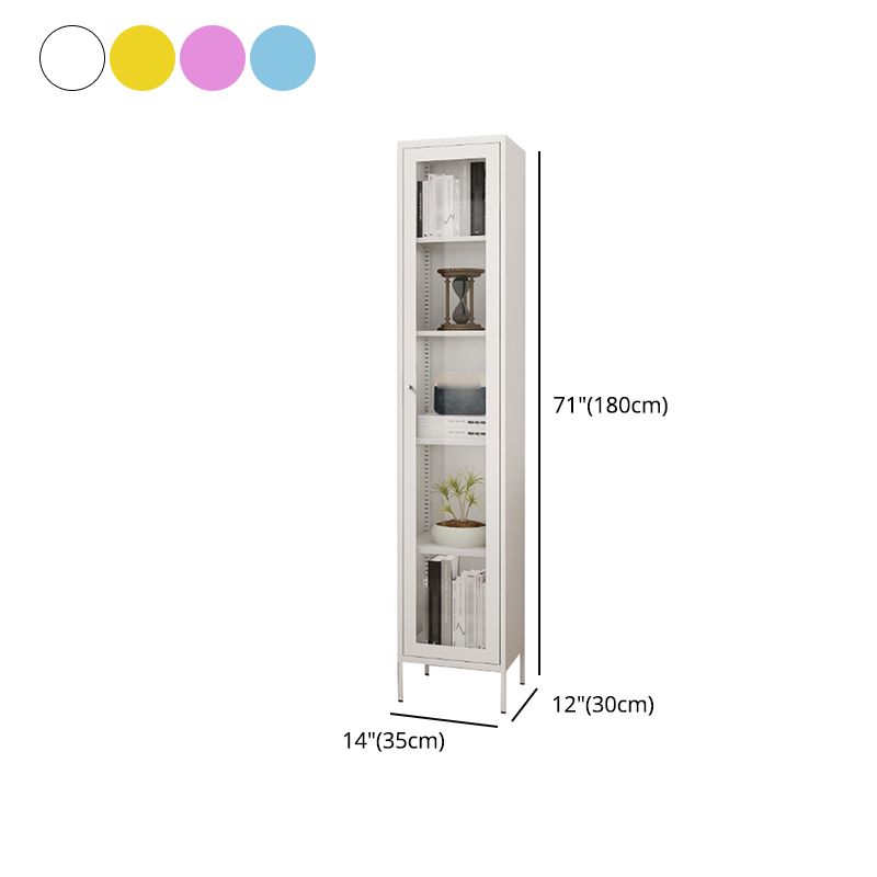 Scandinavian Standard Bookcase Metal Closed Back Bookshelf with Door Clearhalo 'Bookcases' 'furn' 'furn_bookcases' 'Furniture' 'furniture_bookcases' 'Office Furniture' 1200x1200_38aba86f-d0d8-48d9-81b1-b222e33740a0