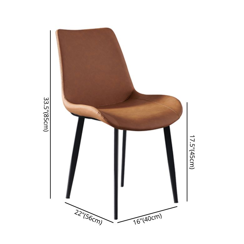 Metal Scandinavian Armless Dining Chairs Parsons Chair Dining Room Home Side Chair Clearhalo ' kitchen&dining_furn' 'Dining Chairs' 'Dining Tables & Seating' 'dining_chair' 'furn' 'furn_dining_chair' 'Furniture' 'furniture_dining_chair' 'Kitchen & Dining Furniture' 'kitchen' 1200x1200_38acbcfc-86b8-4c7d-8a8f-d92d36fd9fe6