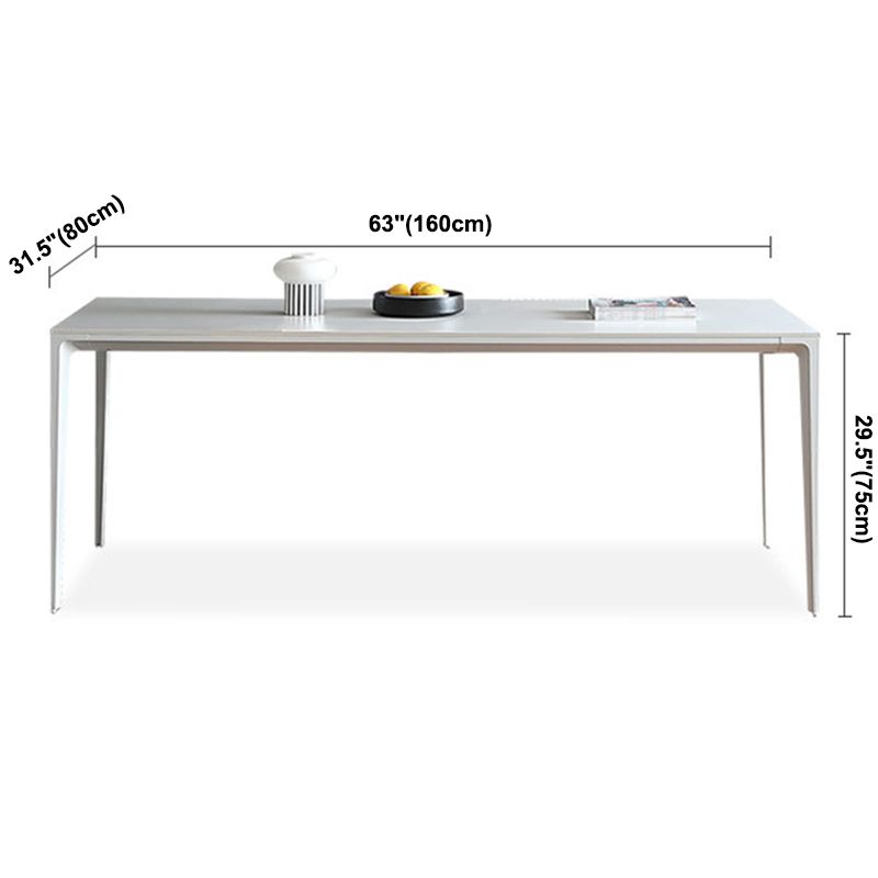 Metal Contemporary Rectangular Dining Table White Sintered Stone Table with Metal Legs Clearhalo ' dining_table' 'Dining Tables & Seating' 'Dining Tables' 'Furniture' 'furniture_dining_table' 'Kitchen & Dining Furniture' 'kitchen&dining_furn' 'kitchen' 'kitchen_dining_table' 1200x1200_38ad1c51-f4cd-417e-ac5c-7d90e2d2c898