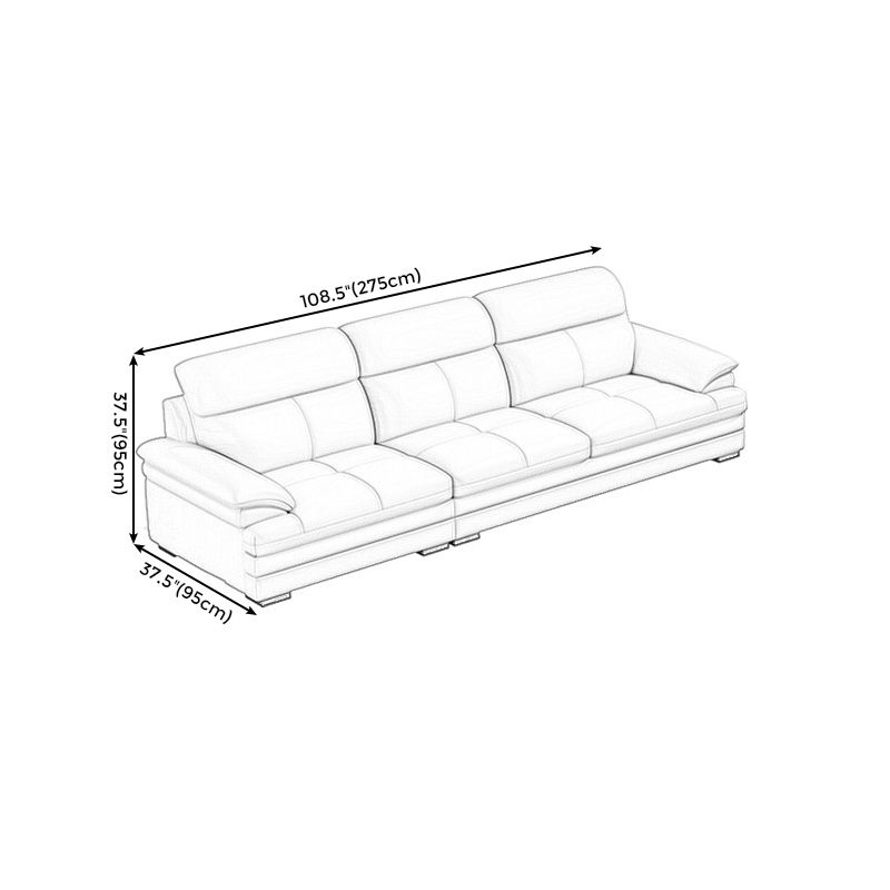 Genuine Leather High Back Pillow Top Arm Sofa and Sectional with Wear Resistant Clearhalo 'furn' 'furn_sectionals' 'Furniture' 'furniture_sectionals' 'kitchen' 'kitchen_sectionals' 'Living Room Furniture' 'Sectionals' 1200x1200_38ae4925-781c-4fa0-b73c-d2f272952d49