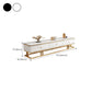 Glam Marble TV Stand Enclosed Storage TV Media Stand for Living Room