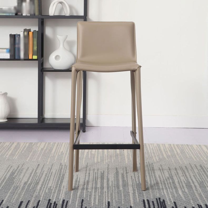 Modern Bar-stool Leather Counter Bar Stool with Metal Legs for Kitchen Clearhalo 'Bar Furniture' 'Bar Stools' 'bar_stools' 'furn' 'furn_bar_stools' 'Furniture' 'furniture_bar_stools' 'Kitchen & Dining Furniture' 1200x1200_38b2101c-923f-4592-b79a-941a03c027d5