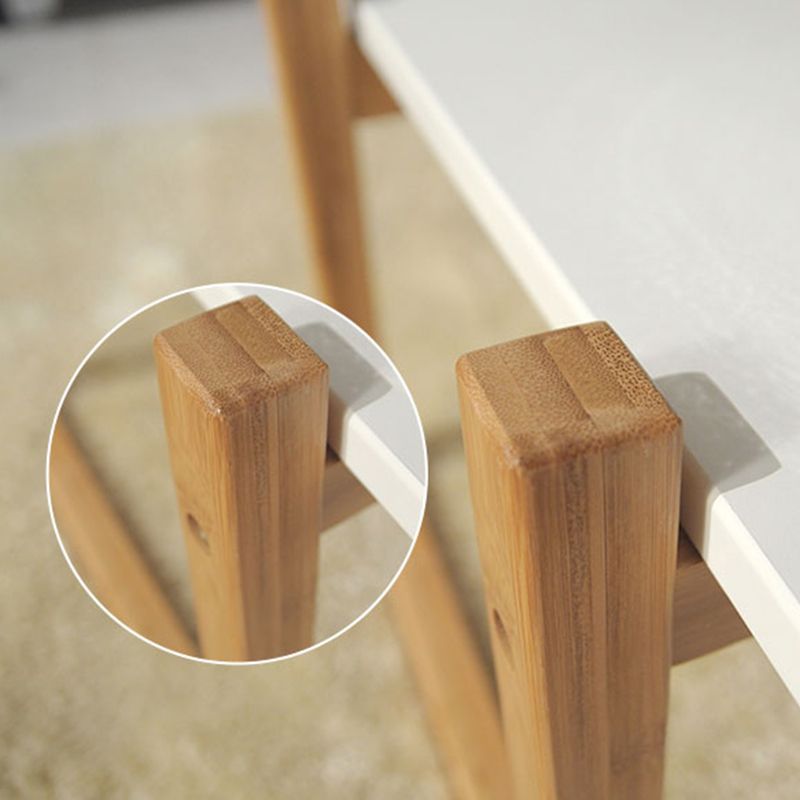 12.5"/17.7"Tall Sled Base Rectangular Wooden Top Coffee Table