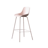 Nordic Plastic Bar Stool Low Back Counter Bar Stool with Metal Legs for Home