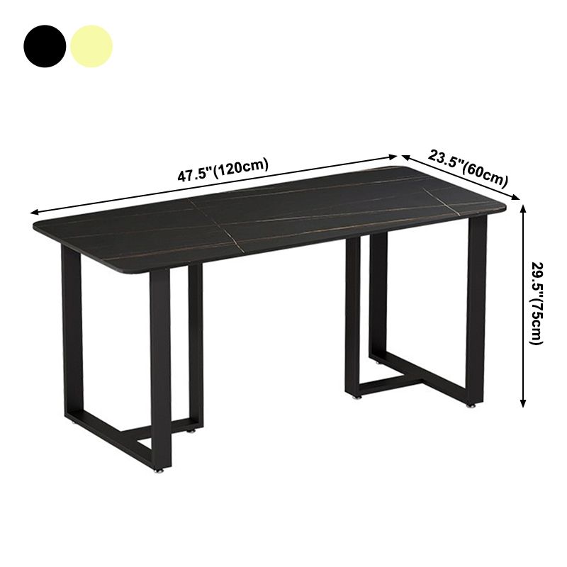 Industrial Rectangle Dining Table Sintered Stone Table with Double Pedestal for Dining Room Clearhalo ' dining_table' 'Dining Tables & Seating' 'Dining Tables' 'furn' 'furn_dining_table' 'Furniture' 'furniture_dining_table' 'Kitchen & Dining Furniture' 'kitchen&dining_furn' 'kitchen' 'kitchen_dining_table' 1200x1200_38b3fd2f-a765-4b23-8ccf-f1ebe79a0ea2