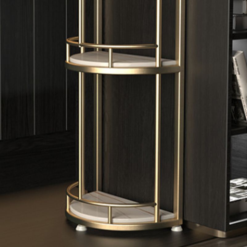 Barhocker-Tisch mit Steinplatte, Bar-Esstisch im glamourösen Stil mit Stauraum