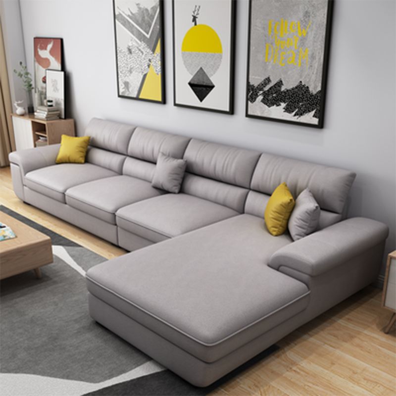 Casual Pillow Top Arm Sectional 37.4"H Removable Cushions Sofa and Chaise Clearhalo 'furn' 'furn_sectionals' 'Furniture' 'furniture_sectionals' 'kitchen' 'kitchen_sectionals' 'Living Room Furniture' 'Sectionals' 1200x1200_38b47b00-8f83-4374-810c-08f85d78ea43