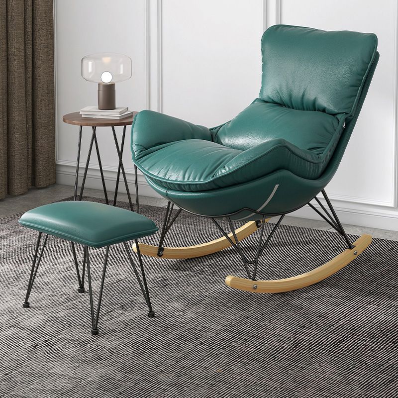 Chaise à bascule en bois massif chaise de culbuteur contemporaine avec siège rembourré