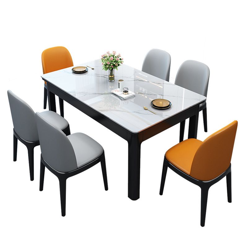 Modern Style Dining Room Dinner Table Stone 4 Legs Dining Table Clearhalo 'Dining Tables & Seating' 'Dining Tables' 'dining_table' 'furn' 'furn_dining_table' 'Furniture' 'Kitchen & Dining Furniture' 1200x1200_38b78041-1a09-4537-a352-466d6b10ffae