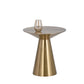 Glam Round Stainless Steel Side Table Fade-Resistant Pedestal Sofa End Table