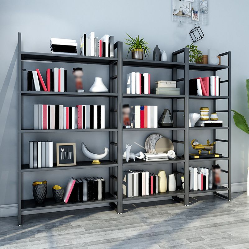 3/4/5-Shelf Iron Etagere Bookshelf Black and White Vertical Bookcase for Living Room Clearhalo 'Bookcases' 'furn' 'furn_bookcases' 'Furniture' 'furniture_bookcases' 'Office Furniture' 1200x1200_38b86bfe-910b-41a9-b91b-87a8b922f3a1