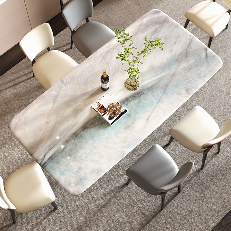 Table de dîner rectangulaire Table de salle à manger sur pied contemporaine