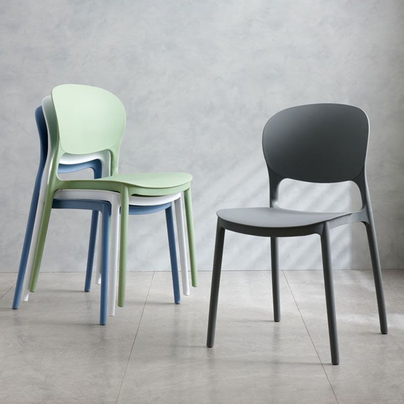Modern Stackable Chairs Dining Armless Open Back Chairs with Plastic Legs for Kitchen Clearhalo ' kitchen&dining_furn' 'Dining Chairs' 'Dining Tables & Seating' 'dining_chair' 'furn' 'furn_dining_chair' 'Furniture' 'furniture_dining_chair' 'Kitchen & Dining Furniture' 'kitchen' 1200x1200_38b9625a-72d2-4a0c-9ad1-da3eea217e2a