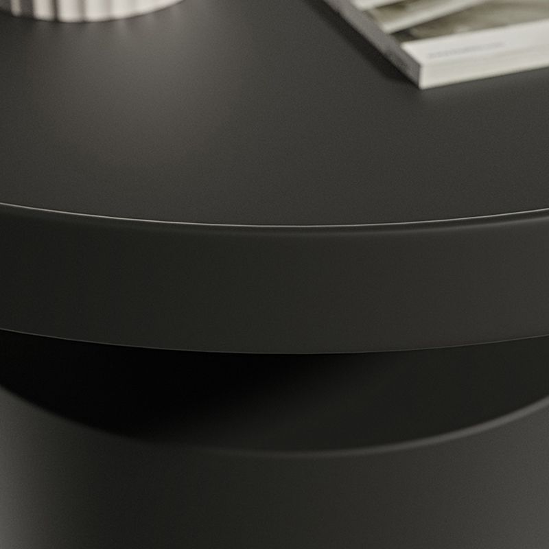 Round Metal Coffee Table black/White finish Cocktail Table - 19.7''/29.5''