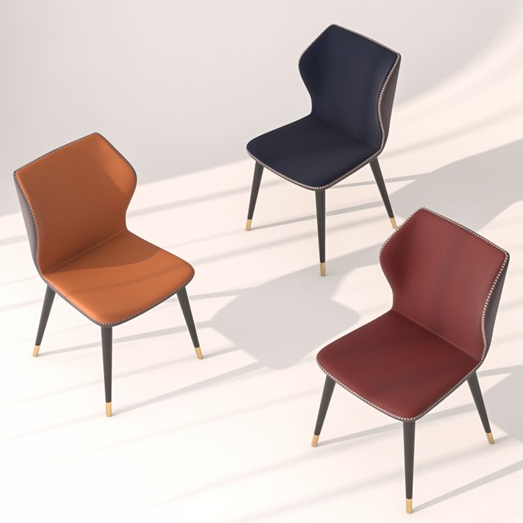 Industrial Style Wingback Armless Dining Chair Faux Leather Dining Chairs Clearhalo ' kitchen&dining_furn' 'Dining Chairs' 'Dining Tables & Seating' 'dining_chair' 'furn' 'furn_dining_chair' 'Furniture' 'furniture_dining_chair' 'Kitchen & Dining Furniture' 'kitchen' 1200x1200_38b9bb99-8bc6-4224-b0ed-a0d8407018a0