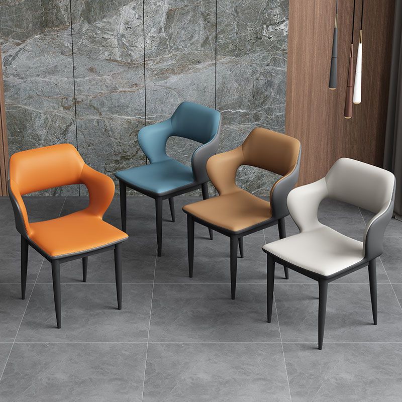 Industriestil Arm Speisestuhl Kunstleder offener Esszimmer für Wohnzimmer offener Rücken