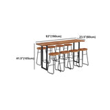 Brown Modern Style Table in Solid Wood and Metal Balcony Bar Table Clearhalo 'Bar Furniture' 'Bar Tables' 'bar_tables' 'Furniture' 'furniture_bar_tables' 'Kitchen & Dining Furniture' 1200x1200_38bd8533-7dc8-4284-b0dc-51f31ae0a338