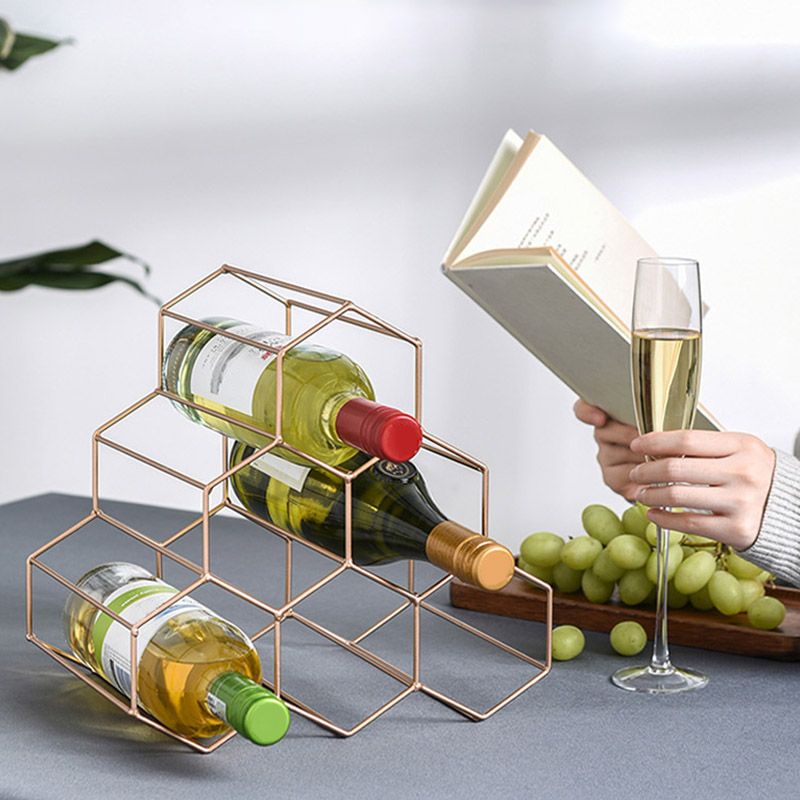 Iron Tabletop Wine Glass Rack Modern Stackable Wine Bottle Holder in Gold Clearhalo 'furn' 'furn_wine_racks' 'Furniture' 'Kitchen & Dining Furniture' 'Wine Racks' 'wine_racks' 1200x1200_38bf1e5d-d7f8-49ec-8ca1-dcb667df9021