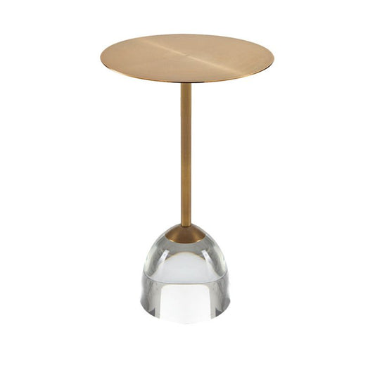 Tabella di accento laterale di divano a forma rotonda Tabella di estremità del piedistallo, 15,7 "W x 15,7" D x 22,4 "H