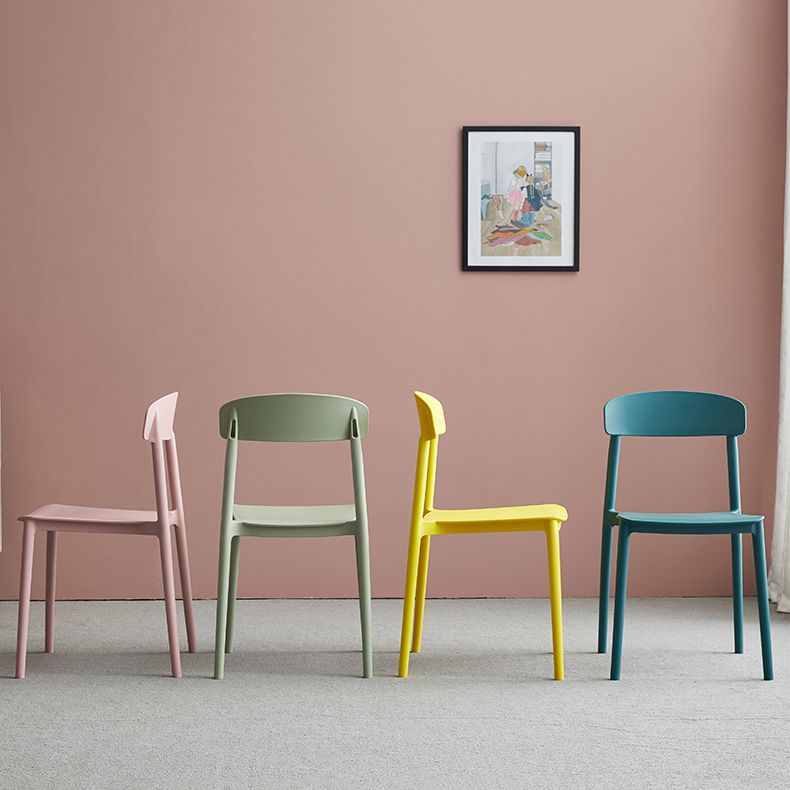 Contemporary Home Side Chair Open Back Plastic Stackable Dining Room Chair Clearhalo ' kitchen&dining_furn' 'Dining Chairs' 'Dining Tables & Seating' 'dining_chair' 'Furniture' 'furniture_dining_chair' 'Kitchen & Dining Furniture' 'kitchen' 1200x1200_38c0cdc2-6f47-49e9-a895-9f4fc45d692d