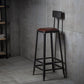 Tabouret en métal industriel tabouret de coussin en faux cuir en cuir pour bar