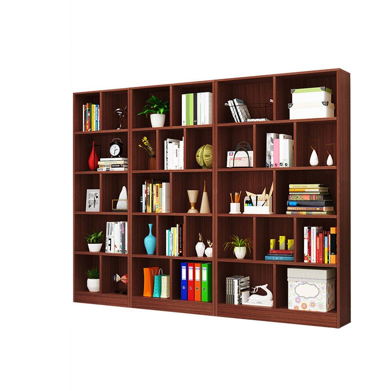 Closed Back Modern Style Bookcase Wood Bookshelf for Home Office