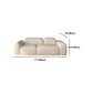 Modern Style Blocks Sofa White Wool Square Arm Seating - 25.6" H