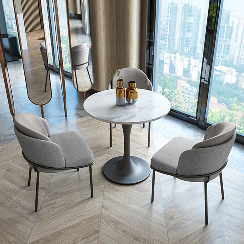 Moderner Stil Marmor Esstisch Set Weiß 1/2/4/5 Stück Essset für den Heimgebrauch