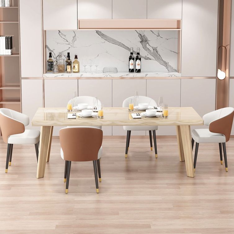 Modern 1/5/6 Pieces Dining Set Rectangle Pine Wood Dining Table for Dining Room Clearhalo 'Dining Room Sets' 'Dining Tables & Seating' 'dining_room_set' 'furn' 'furn_dining_room_set' 'Furniture' 'furniture_dining_room_set' 'Kitchen & Dining Furniture' 1200x1200_38c339d9-948e-439c-8334-8c4d7000b67c