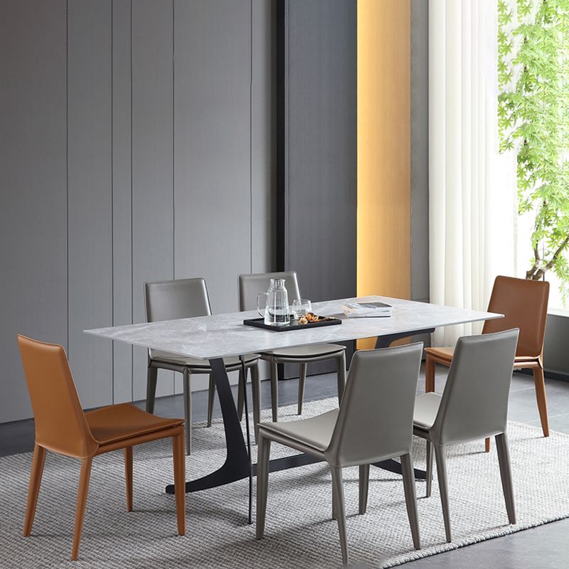 Contemporary Leather Armless Dining Chair Metal Dining Room Chairs Clearhalo ' kitchen&dining_furn' 'Dining Chairs' 'Dining Tables & Seating' 'dining_chair' 'furn' 'furn_dining_chair' 'Furniture' 'furniture_dining_chair' 'Kitchen & Dining Furniture' 'kitchen' 1200x1200_38c3cbcd-f4dc-4ee8-85d7-5a6b1e2d2d21