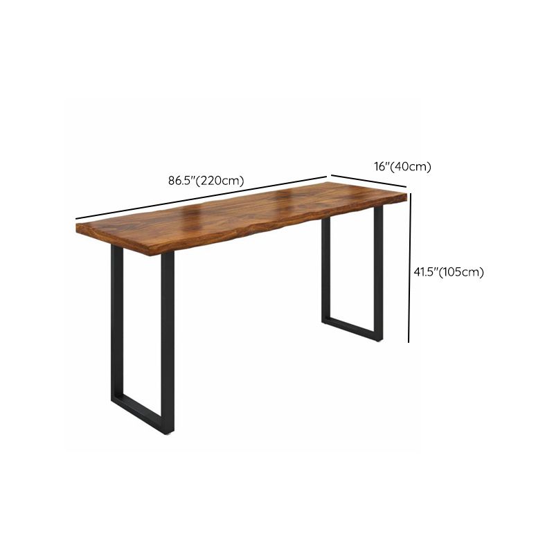 Industrial Bar Height Table Solid Wood Top Bistro Pub Table with Sled Base Clearhalo 'Bar Furniture' 'Bar Tables' 'bar_tables' 'furn' 'furn_bar_tables' 'Furniture' 'Kitchen & Dining Furniture' 1200x1200_38c43281-c0ce-4194-a1ee-d8de9c215817