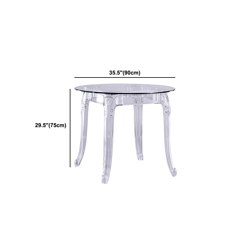 Modern Glass Dining Table Clear Dining Table with Plastic Base Clearhalo 'Dining Tables & Seating' 'Dining Tables' 'dining_table' 'furn' 'furn_dining_table' 'Furniture' 'furniture_dining_table' 'Kitchen & Dining Furniture' 'kitchen' 'kitchen_dining_table' 1200x1200_38c5c259-0b7c-4302-a252-ee1aa4ca251b